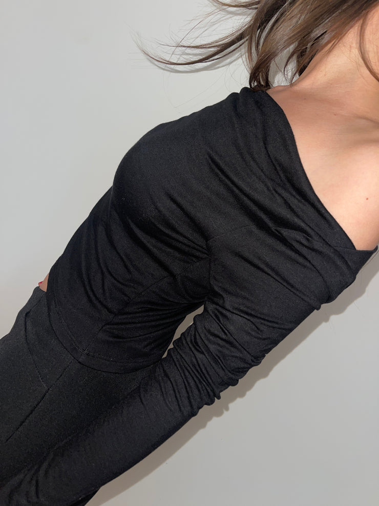 Gisele Cowl Neck Off-Shoulder Long Sleeve Top