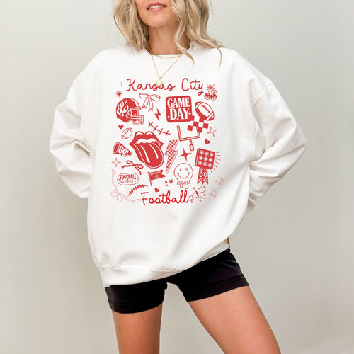 KC Doodle Football Sweatshirt