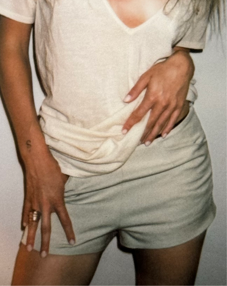 Karolina Mini Shorts – Sandy Beige / Black / Grey