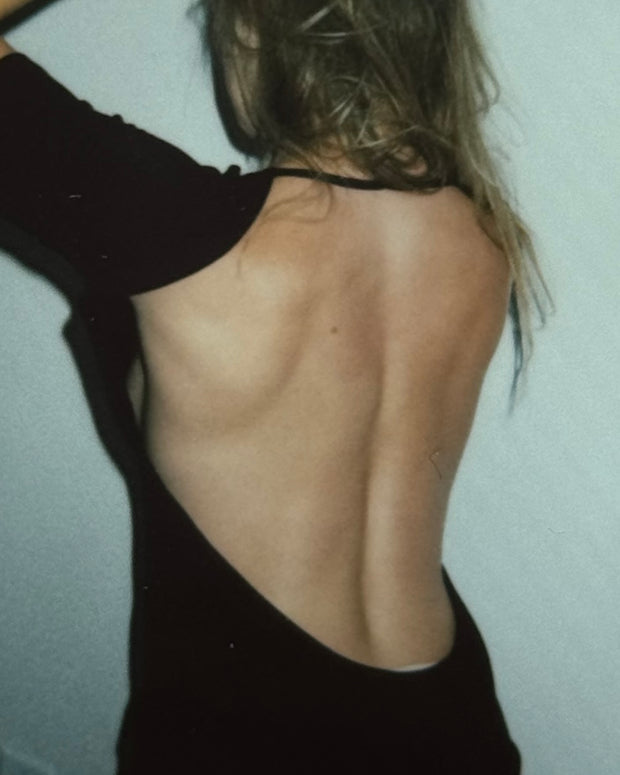 Chiara Backless Top – Black / White / Navy (Limited Edition)