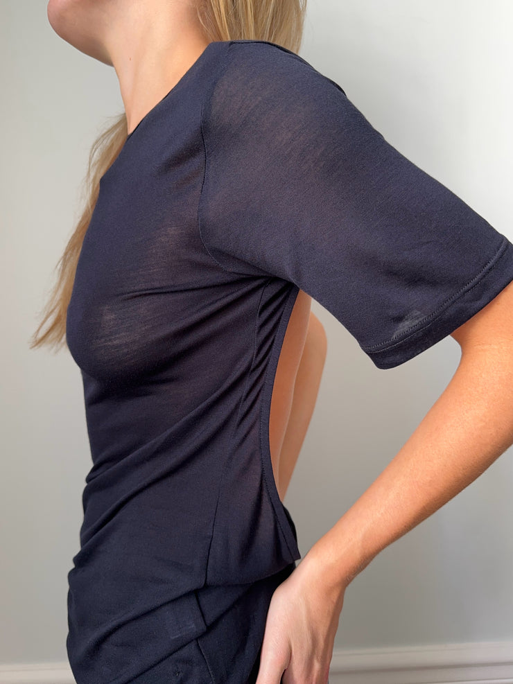 Chiara Backless Top – Black / White / Navy (Limited Edition)