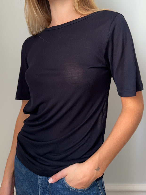 Chiara Backless Top – Black / White / Navy (Limited Edition)